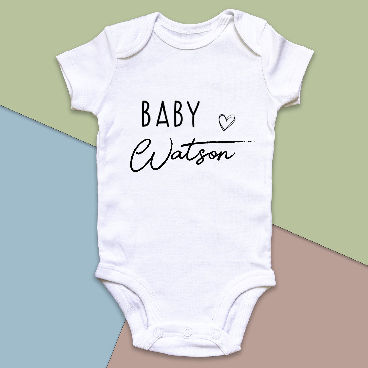 Personalised Baby Surname Announcement Baby Grow Vest Add any Name First Outfit - Baby Shower - New Baby