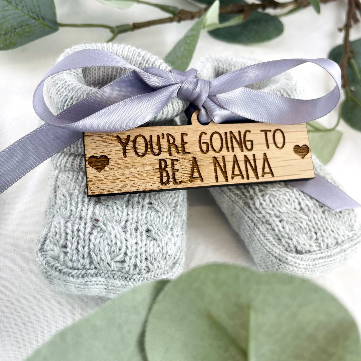 Guess What' Booties - Grey & Gift Boxed - "You're Going to Be..." - A Nana