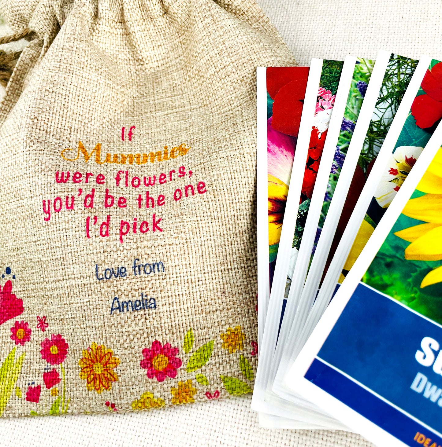 Personalised Flower Seed Bag - If Mummies were Flowers You'd be The one I'd Pick - Gardening Gift