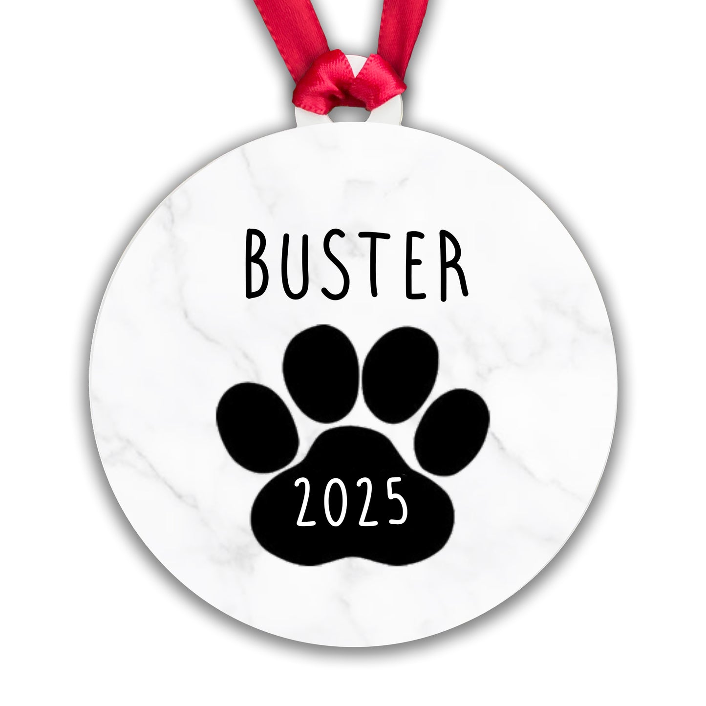 Personalised Acrylic Dog Bauble - Add your name and year!