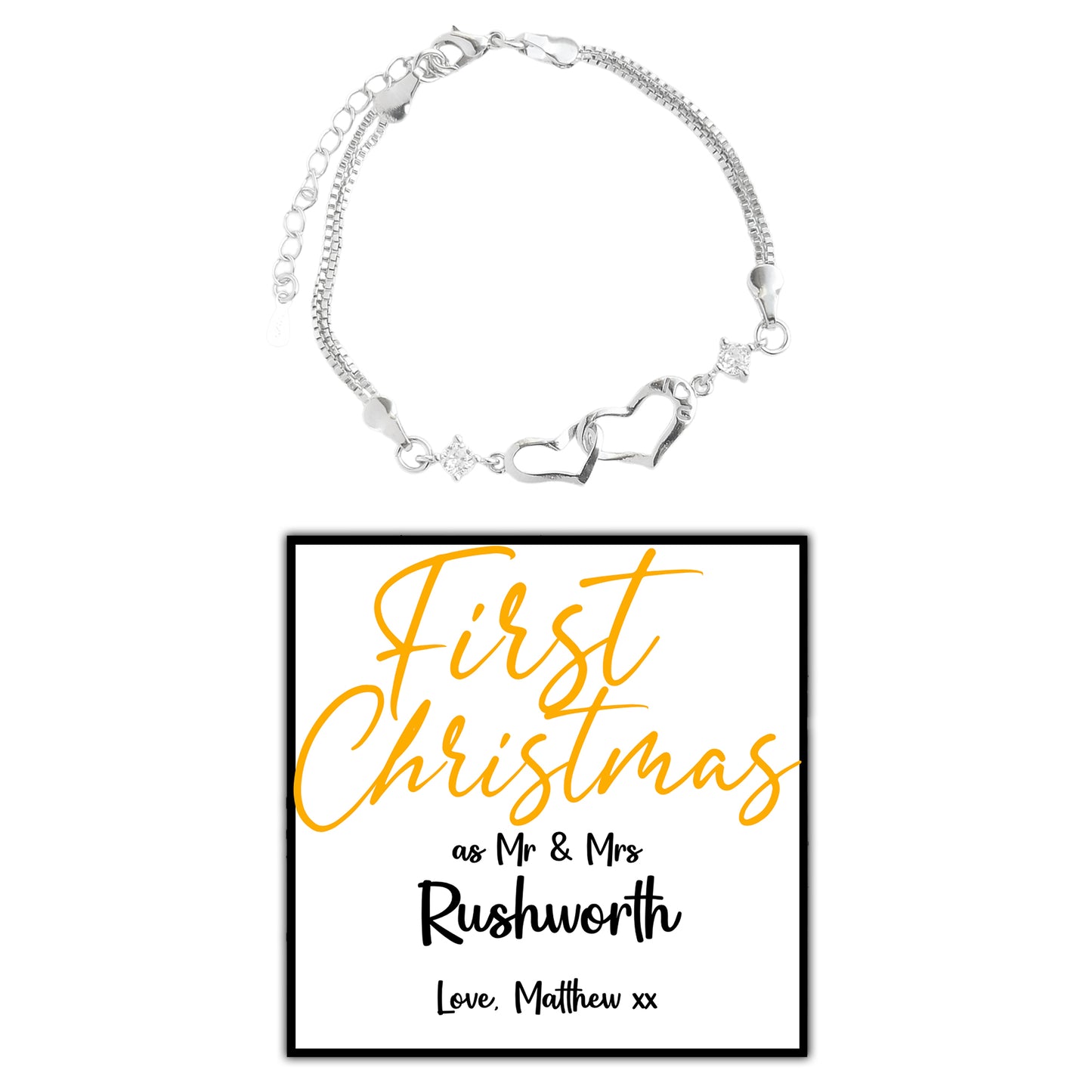 Personalised First Christmas as Mr & Mrs Bracelet Box