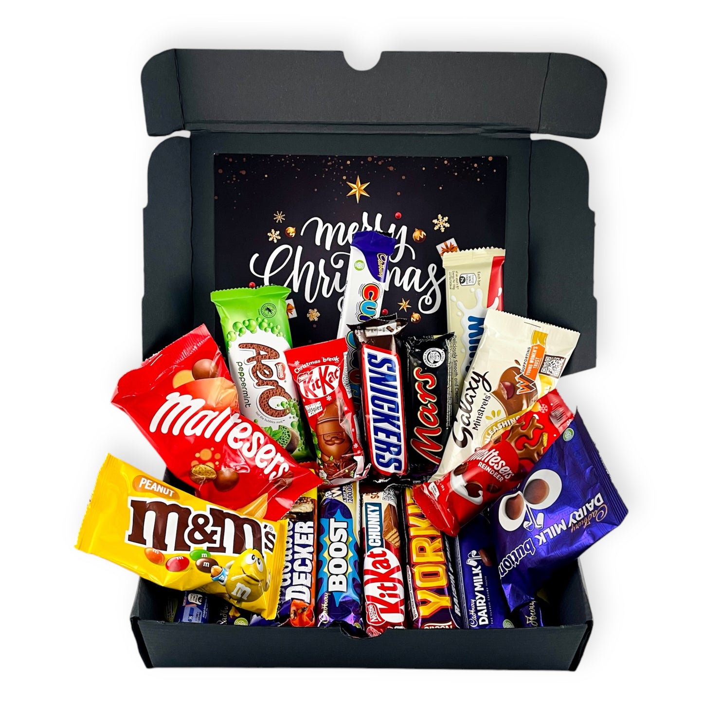Personalised Luxury Christmas Chocolate Hamper Gift - 20 FULL SIZE Chocolate Bars - Chocolate Gift - Christmas Eve Box