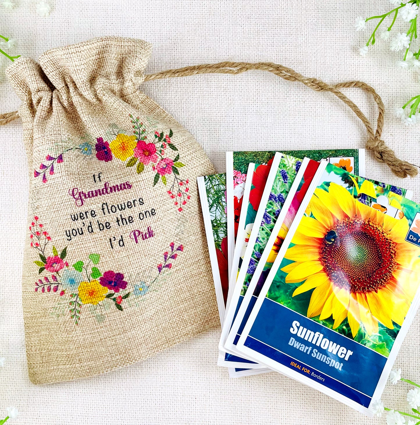 Grandma Gift Flower Seed Bag - If Grandmas were Flowers You'd be The one I'd Pick - Gardening Gift