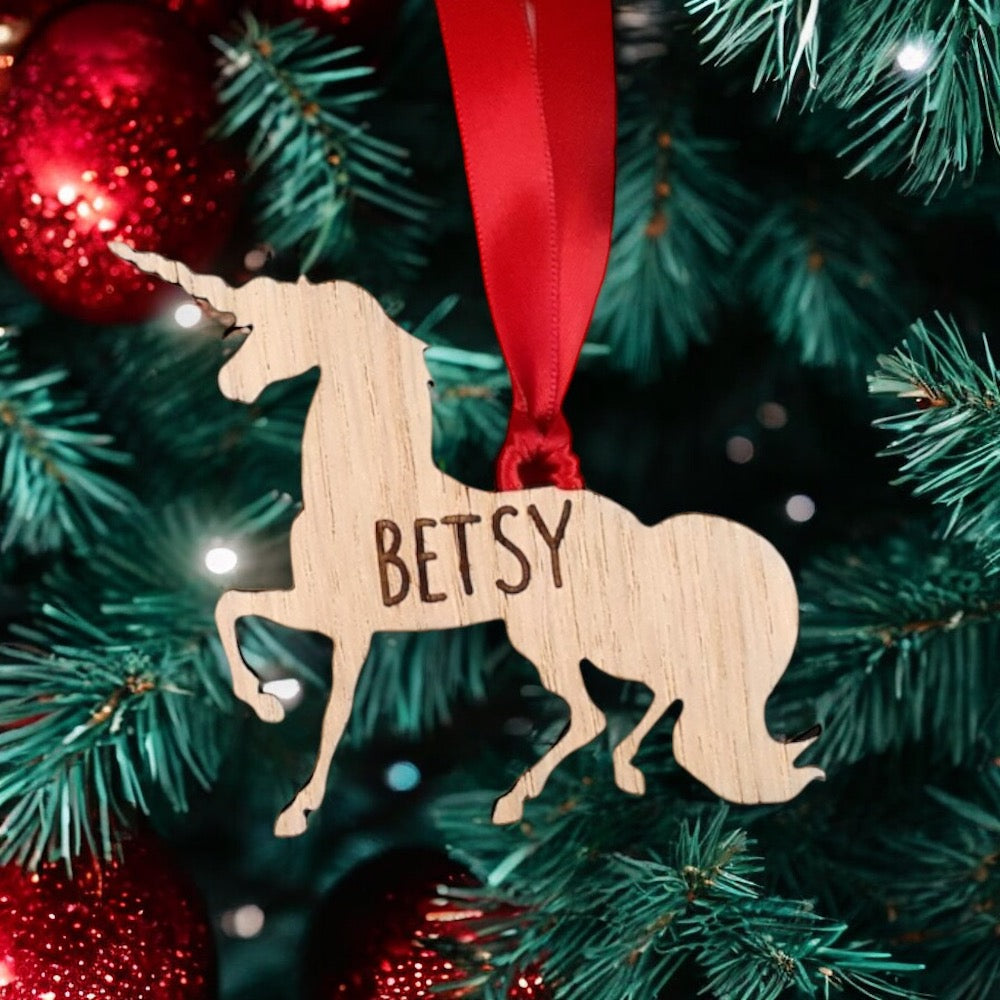 Personalised Unicorn Christmas Tree Decoration