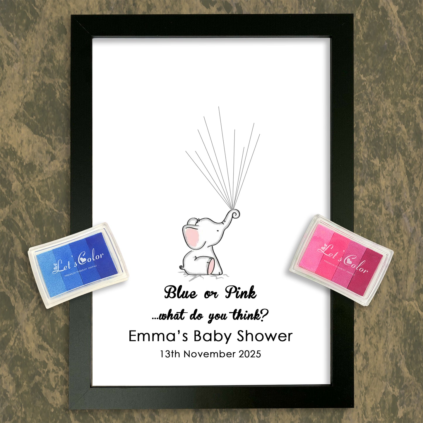 Personalised Blue or Pink What Do You Think? Fingerprint Tree