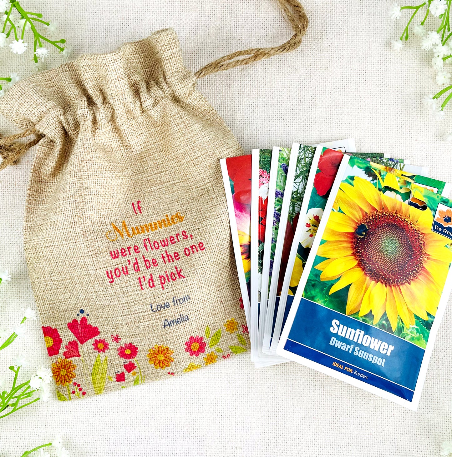 Personalised Flower Seed Bag - If Mummies were Flowers You'd be The one I'd Pick - Gardening Gift