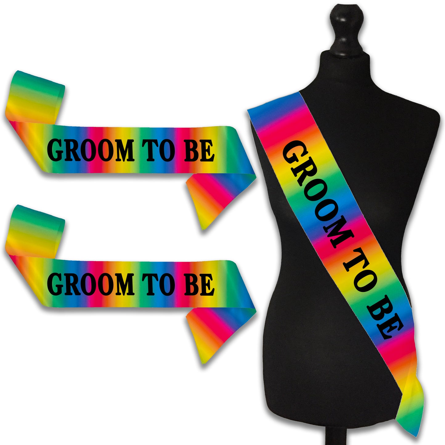 Rainbow Groom to Be Sash - Stag Sash - LGBTQ+ Wedding Sash - Pride Wedding Accessories - Stag Do Sash