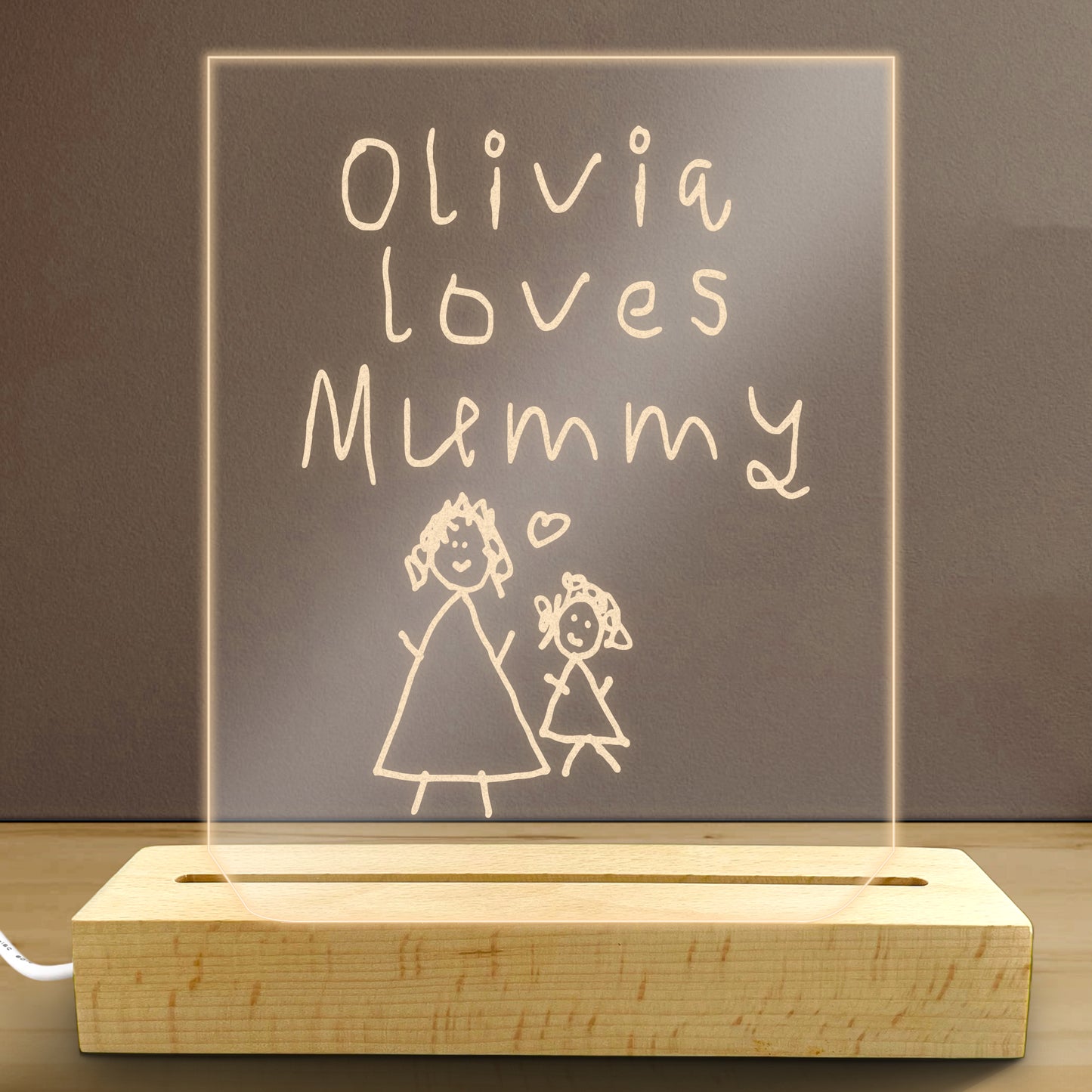 Personalised Mother's Day Acrylic Light - Warm White