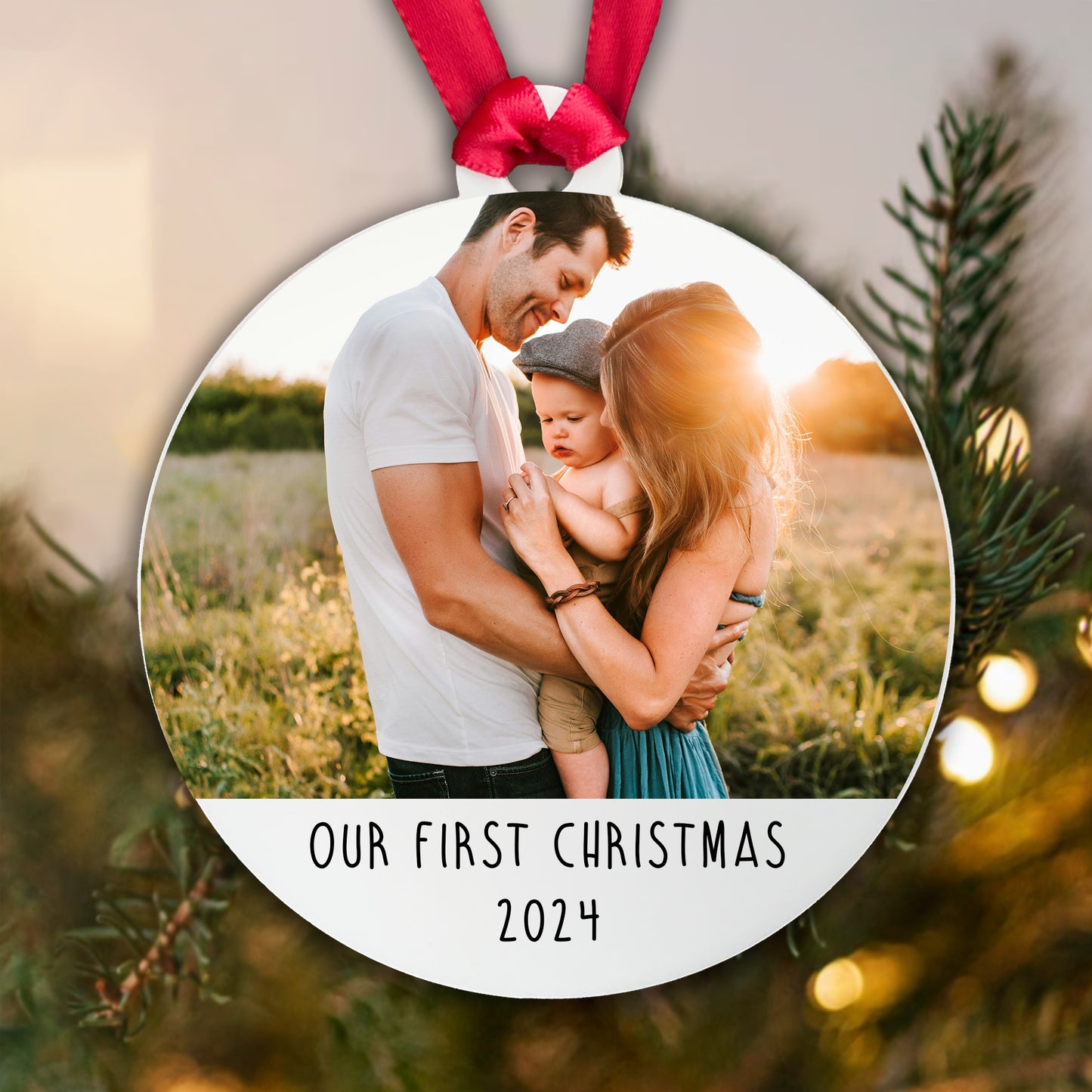 Personalised Our First Christmas Bauble - Acrylic Photo