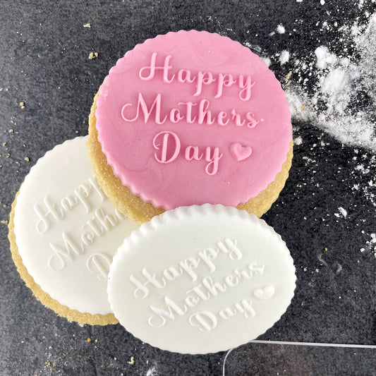 Happy Mother's Day Icing Stamp Embosser Stamp Fondant for Biscuits, Cookies, Cupcake Topper Decorations Stencil for Mum