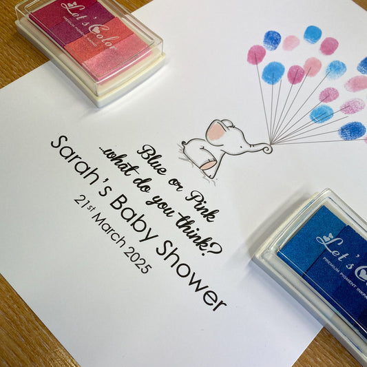 Personalised Blue or Pink What Do You Think? Fingerprint Tree