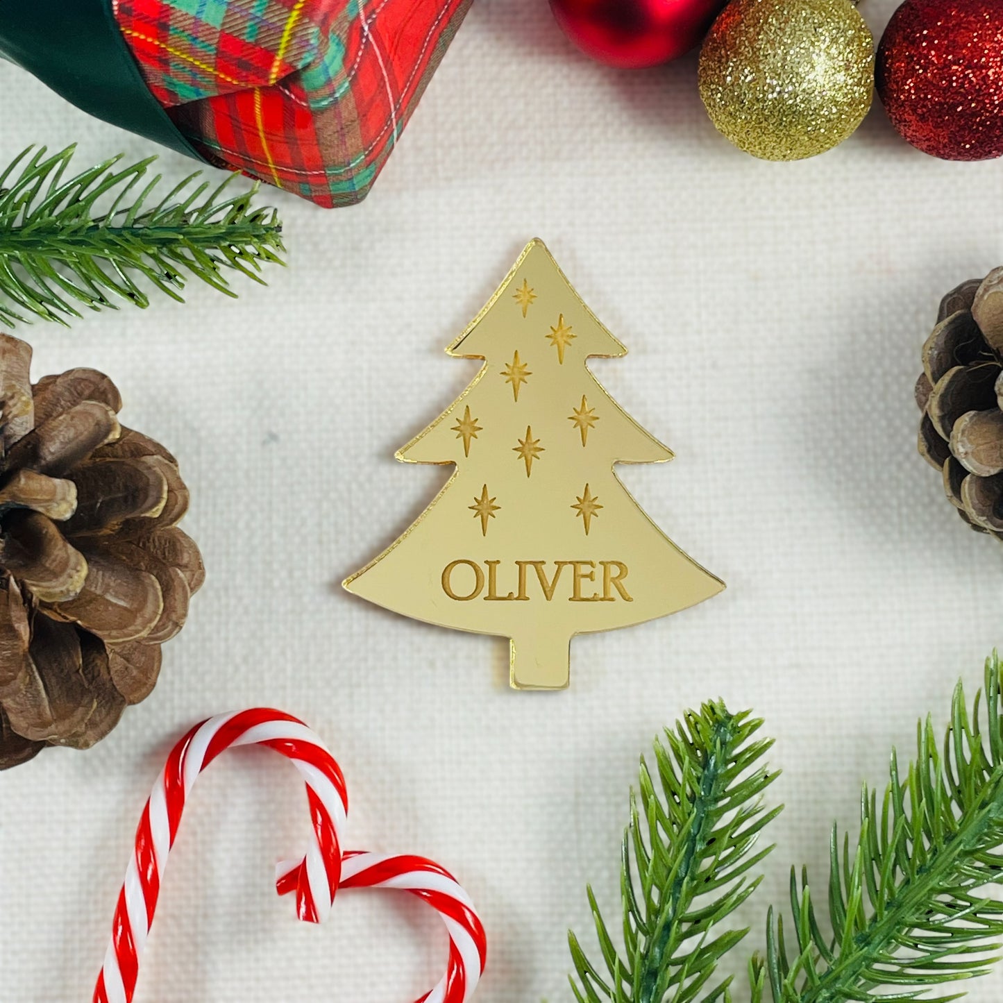 Personalised Christmas Tree Place Name Decoration - Add any name!