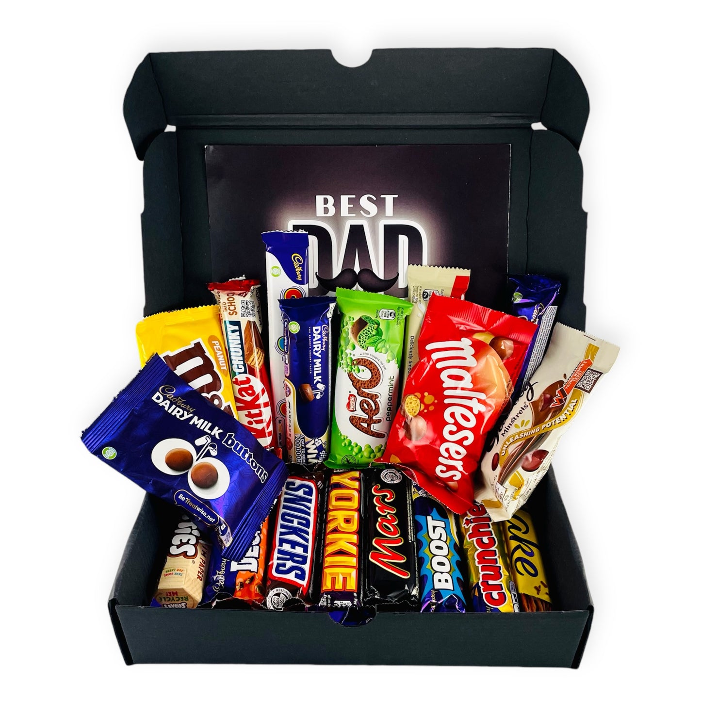 Luxury Father's Day Chocolate Hamper Gift - 20 FULL SIZE Chocolate Bars - Fathers day Gift Box - Dad Grandad Grandpa Step Dad Gift