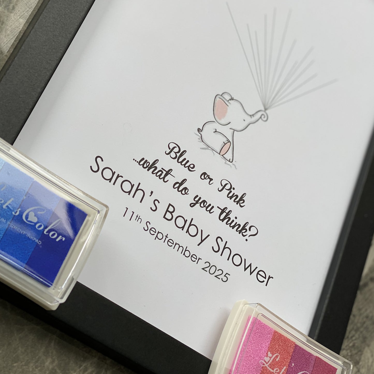 Personalised Blue or Pink What Do You Think? Fingerprint Tree