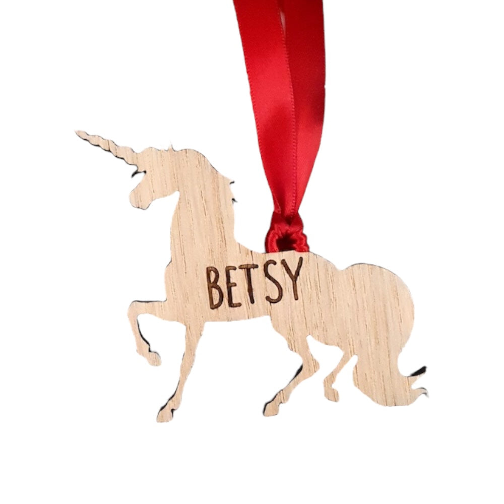 Personalised Unicorn Christmas Tree Decoration