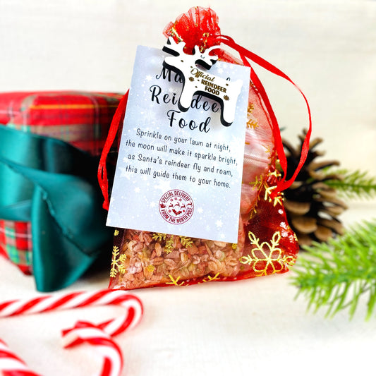 Official Reindeer Food - Bag, Food & Charm - Father Christmas Eve Box Stocking Filler Kids Tradition - Wildlife Friendly Bird Seed