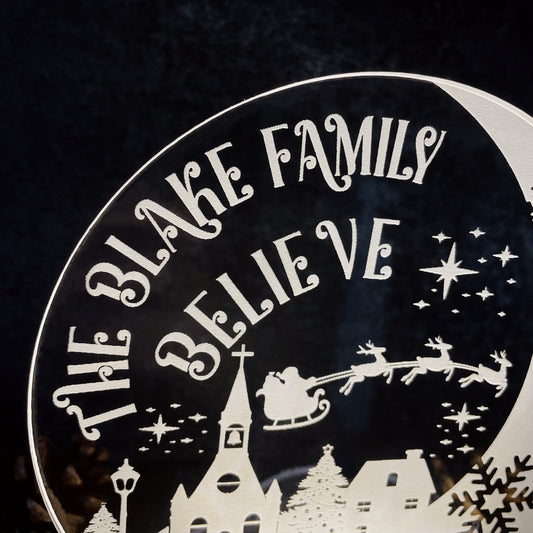 Personalised The Name Family Believe Christmas Light Box Christmas Lamp - Warm White - Add your names!