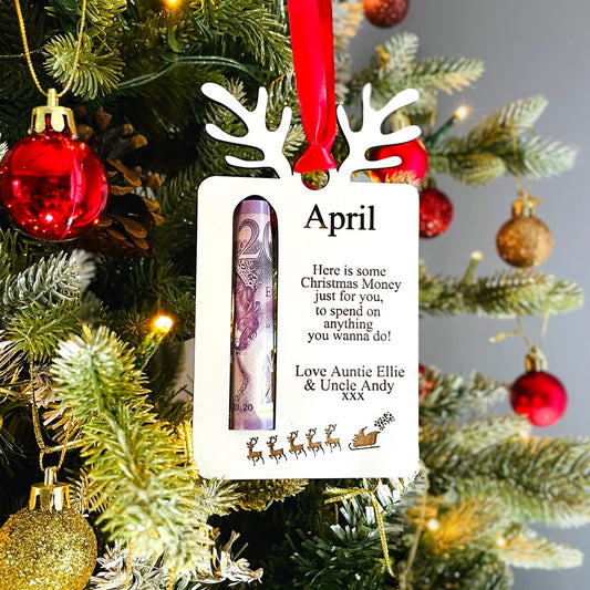 Personalised Money Bauble - Gift for Children - Christmas Gift - Money Card