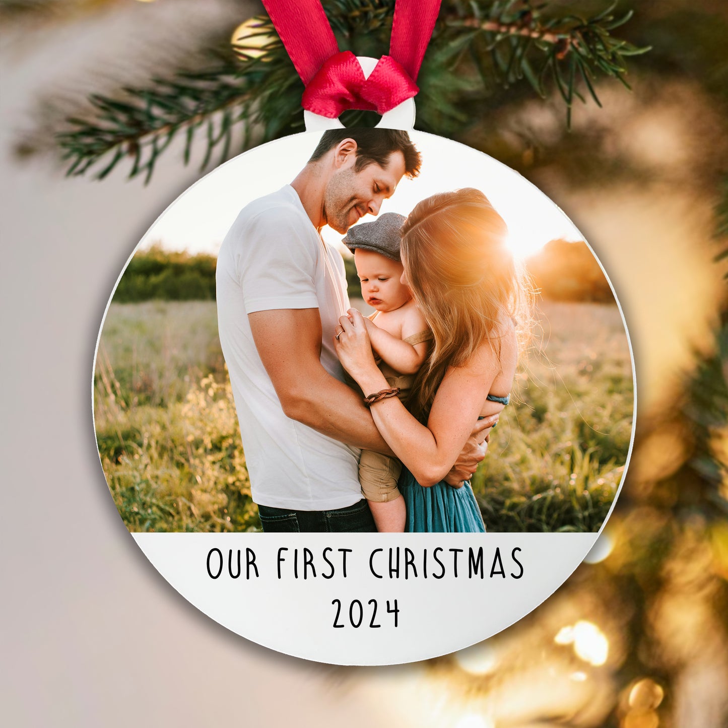 Personalised Our First Christmas Bauble - Acrylic Photo