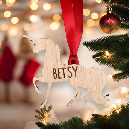 Personalised Unicorn Christmas Tree Decoration