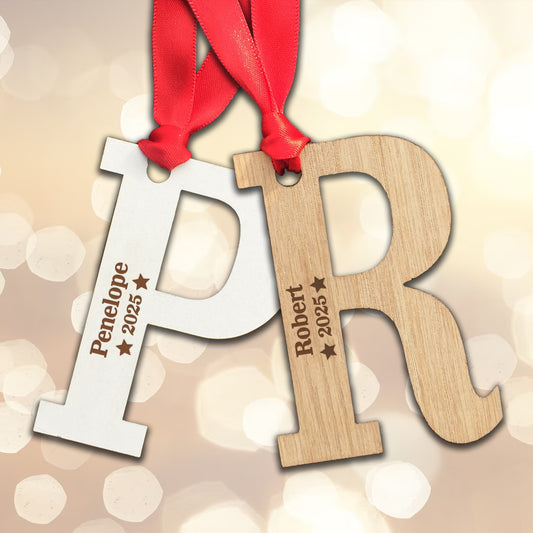 Personalised Name and Year Tree Decoration