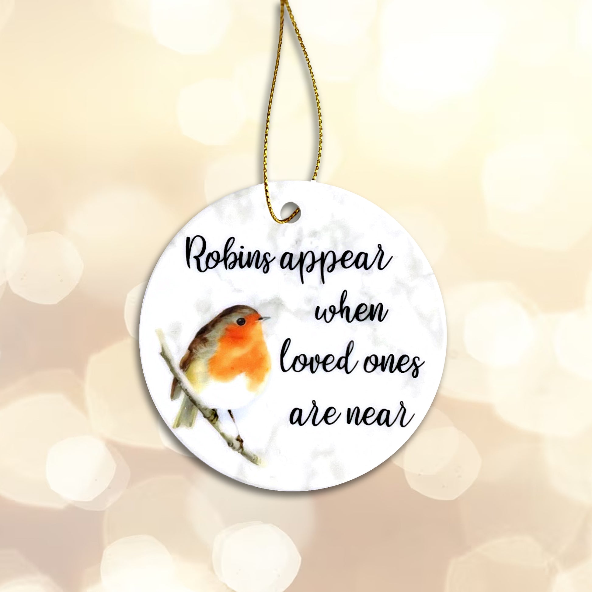 Robin's Appear When Loved One's are Near - Ceramic Christmas Bauble