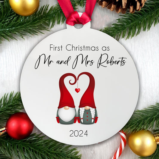 First Christmas as Mr & Mrs SURNAME Bauble