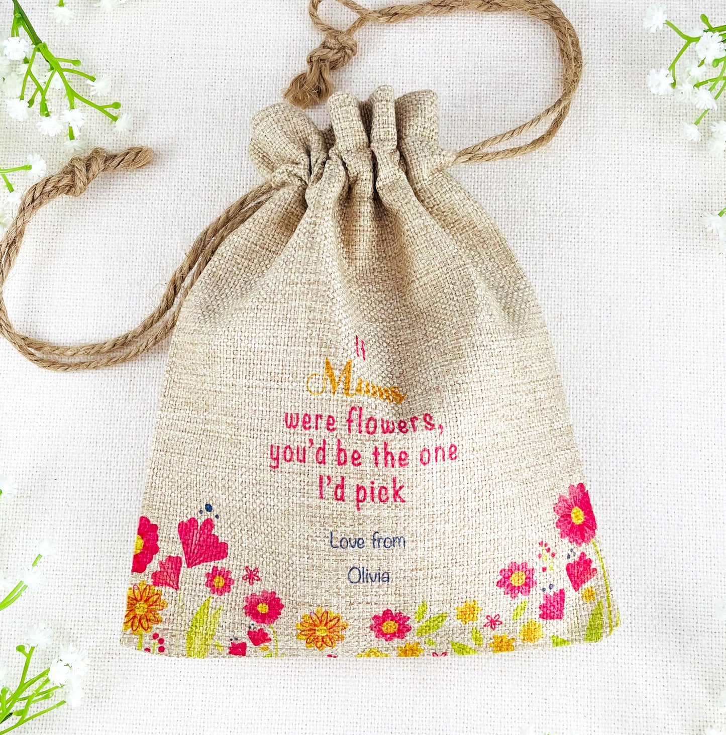 Personalised Flower Seed Bag - If Mums were Flowers You'd be The one I'd Pick - Gardening Gift