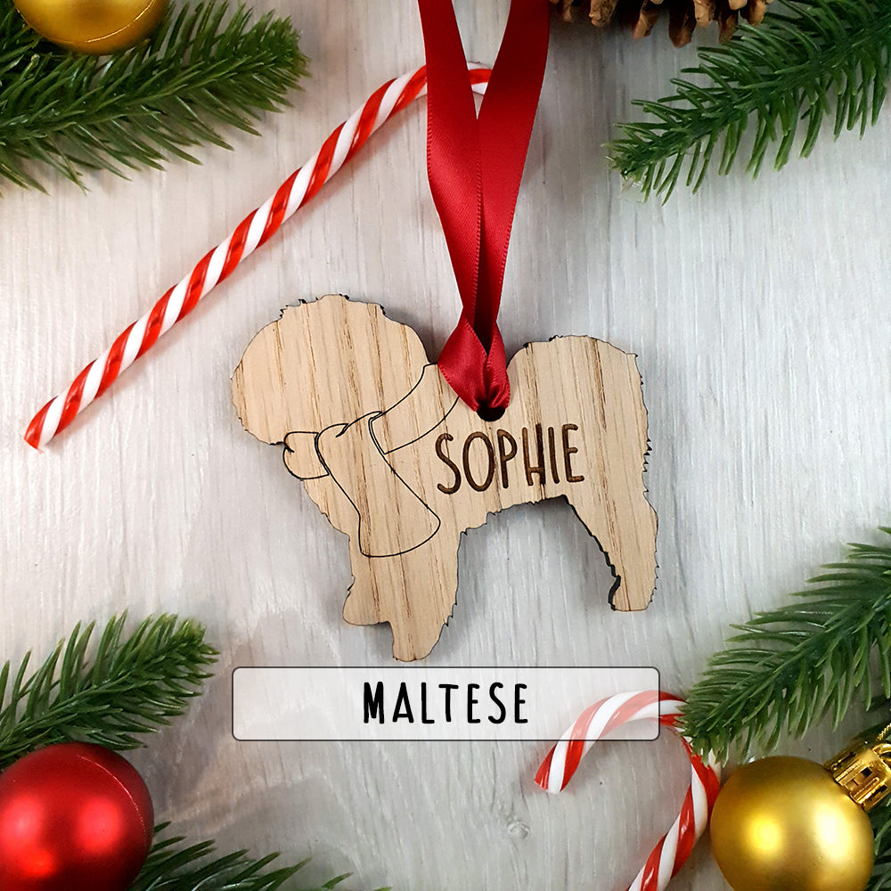 Personalised Dog Christmas Tree Decoration - Over 80+ Breeds!