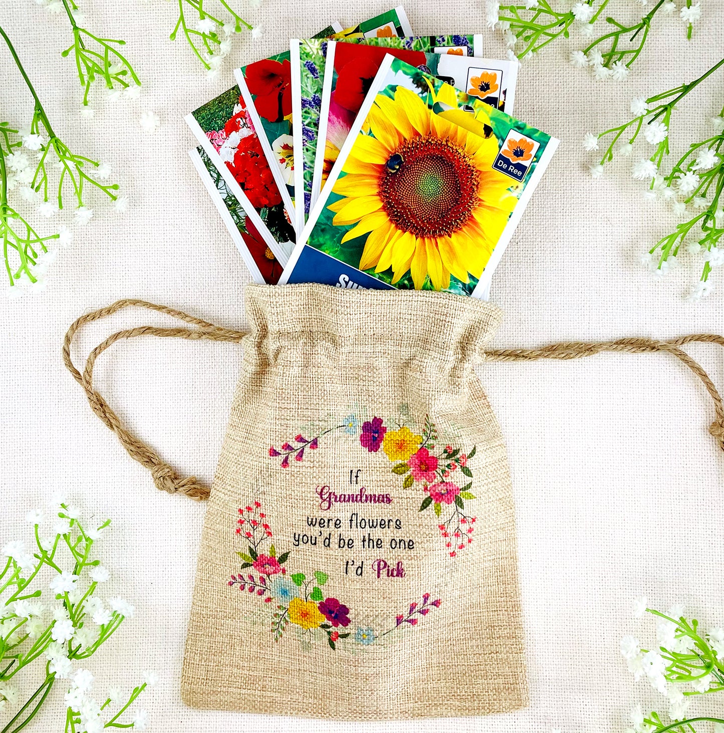 Grandma Gift Flower Seed Bag - If Grandmas were Flowers You'd be The one I'd Pick - Gardening Gift