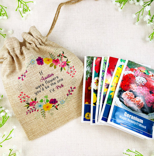 Auntie Gift Flower Seed Bag - If Aunties were Flowers You'd be The one I'd Pick - Gardening Gift