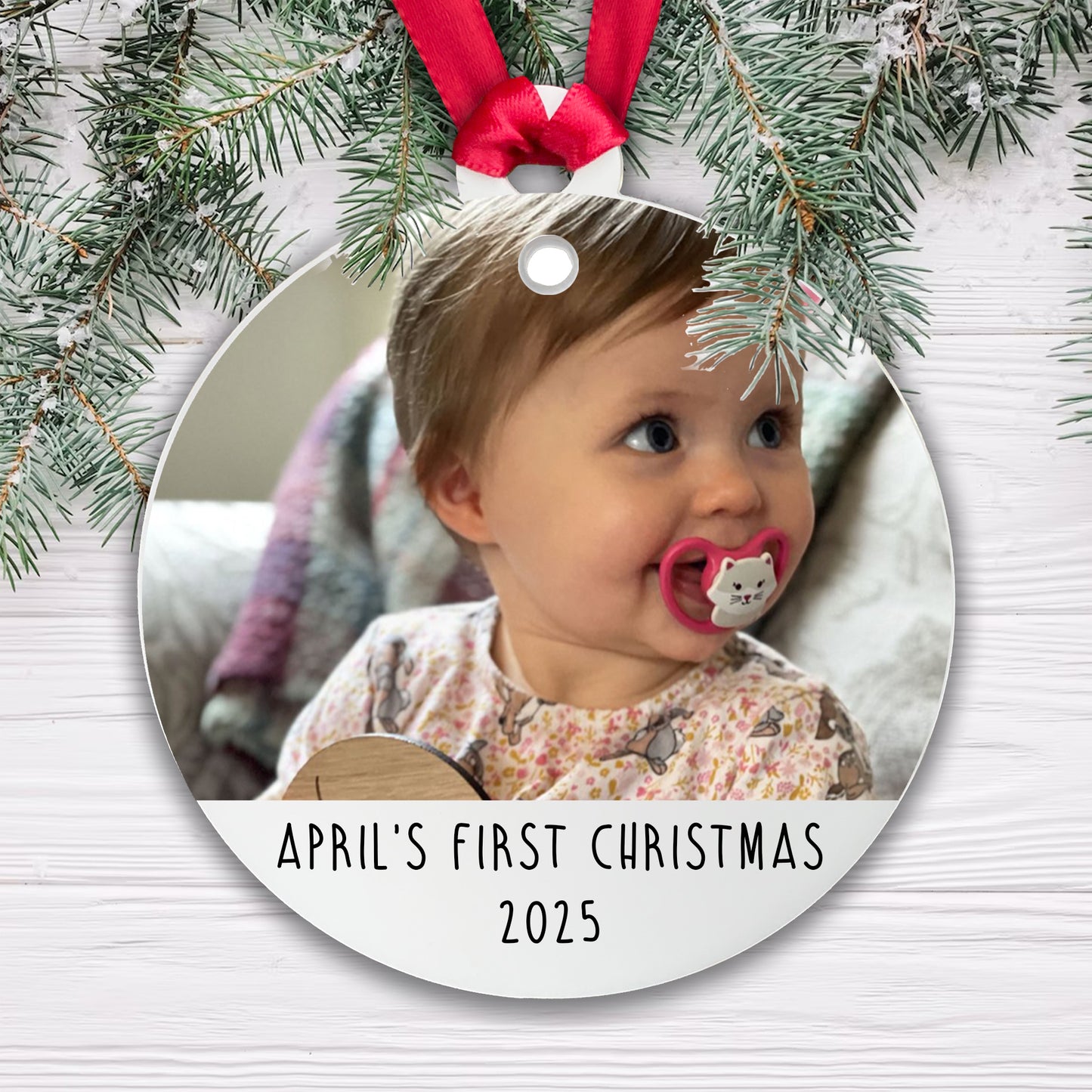 Baby's First Christmas - Photo Bauble - Acrylic or Ceramic