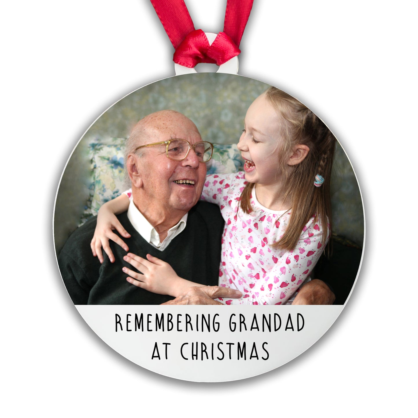 Personalised Memorial Remembering Family at Christmas Bauble - Acrylic Photo