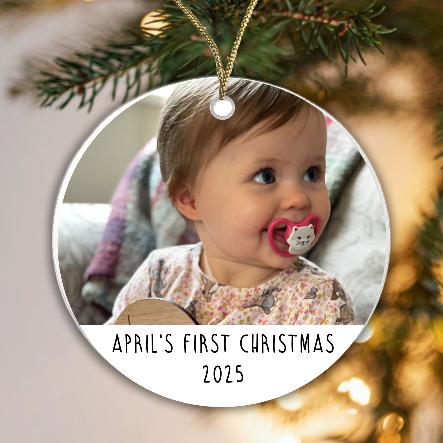 Baby's First Christmas - Photo Bauble - Acrylic or Ceramic