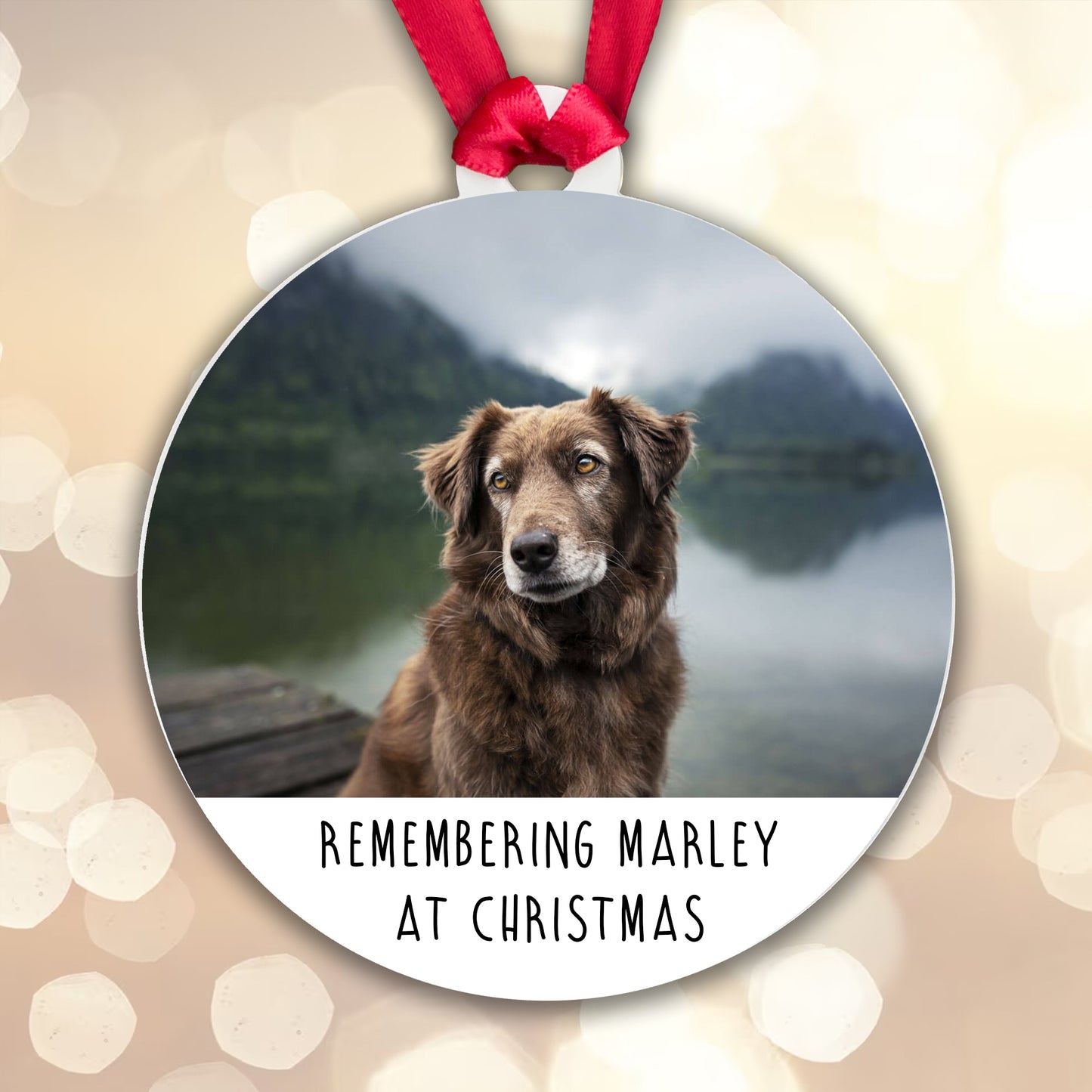Personalised Pet Memorial Bauble - Remembering Cat Dog at Christmas