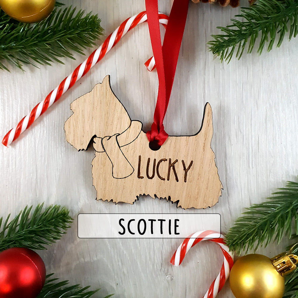 Personalised Dog Christmas Tree Decoration - Over 80+ Breeds!