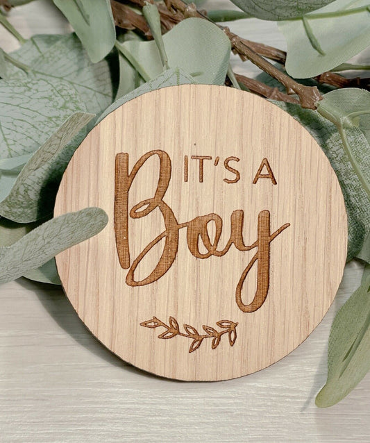 It's a Boy Wooden Disk