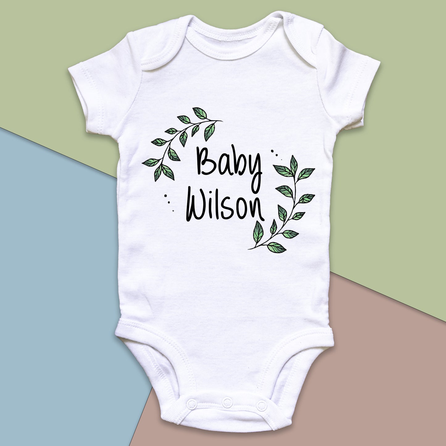 Personalised Baby Surname Announcement Baby Grow Vest Add any Name First Outfit - Baby Shower - New Baby
