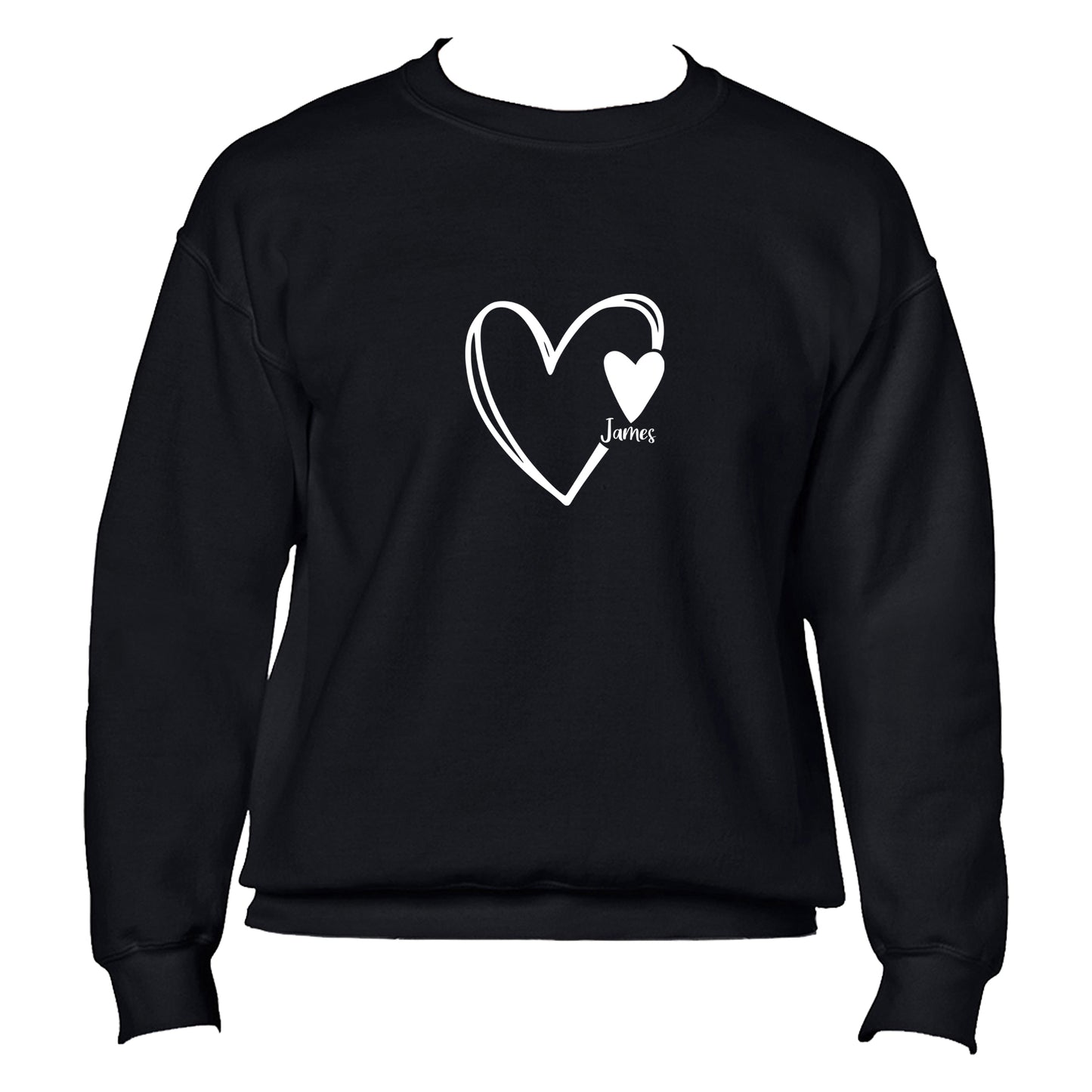 Personalised Jumper for Mum, Scribble Heart with Child Names Love Hearts