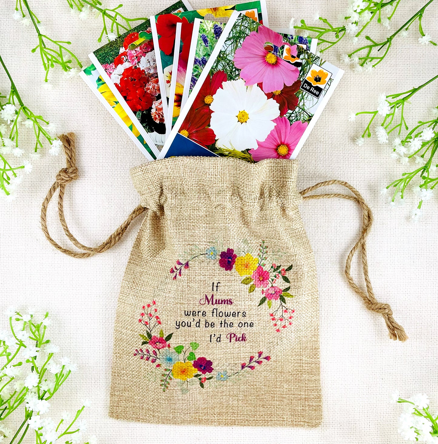 Mum Gift Flower Seed Bag - If Mums were Flowers You'd be The one I'd Pick - Gardening Gift