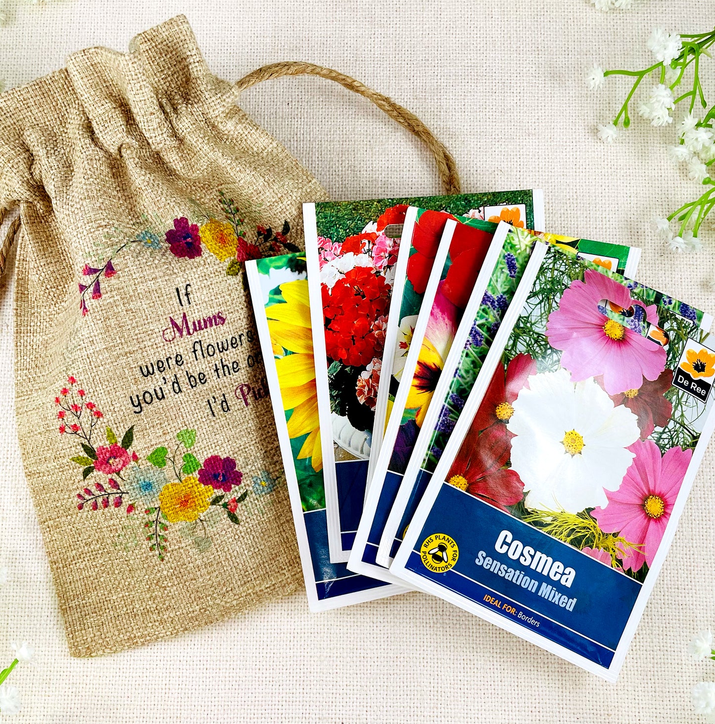 Mum Gift Flower Seed Bag - If Mums were Flowers You'd be The one I'd Pick - Gardening Gift