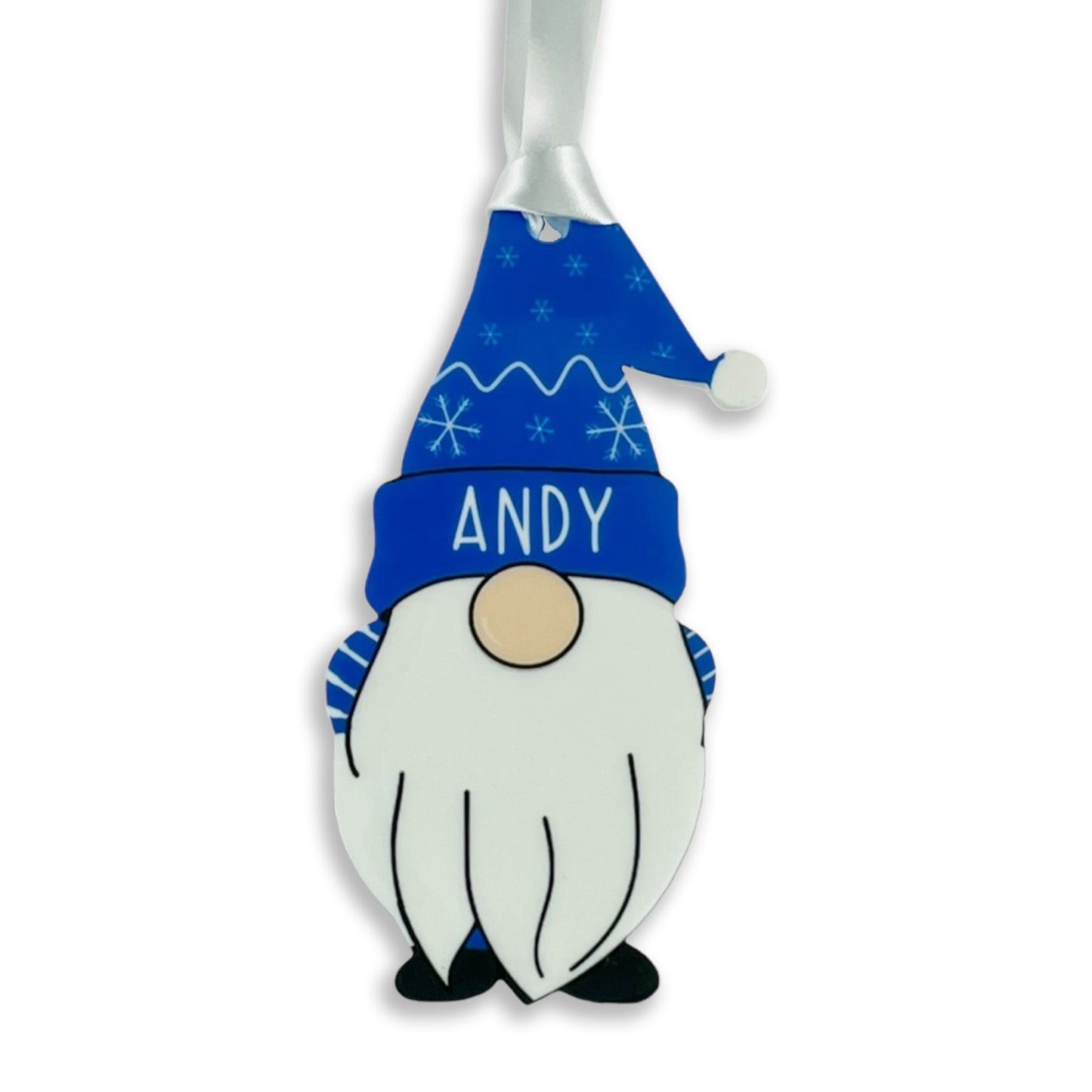 Personalised Christmas Acrylic Gonk Bauble - Choose from four colours - Add any name!