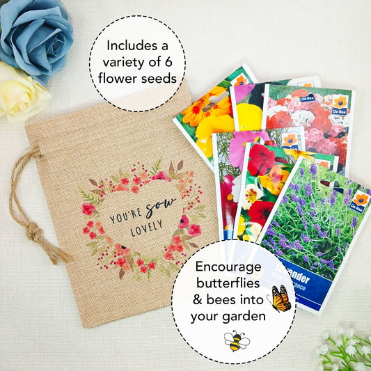 Flower Seed Bag You’re Sow Lovely – Gardening Gift for Birthday, Valentine’s or Mother’s Day