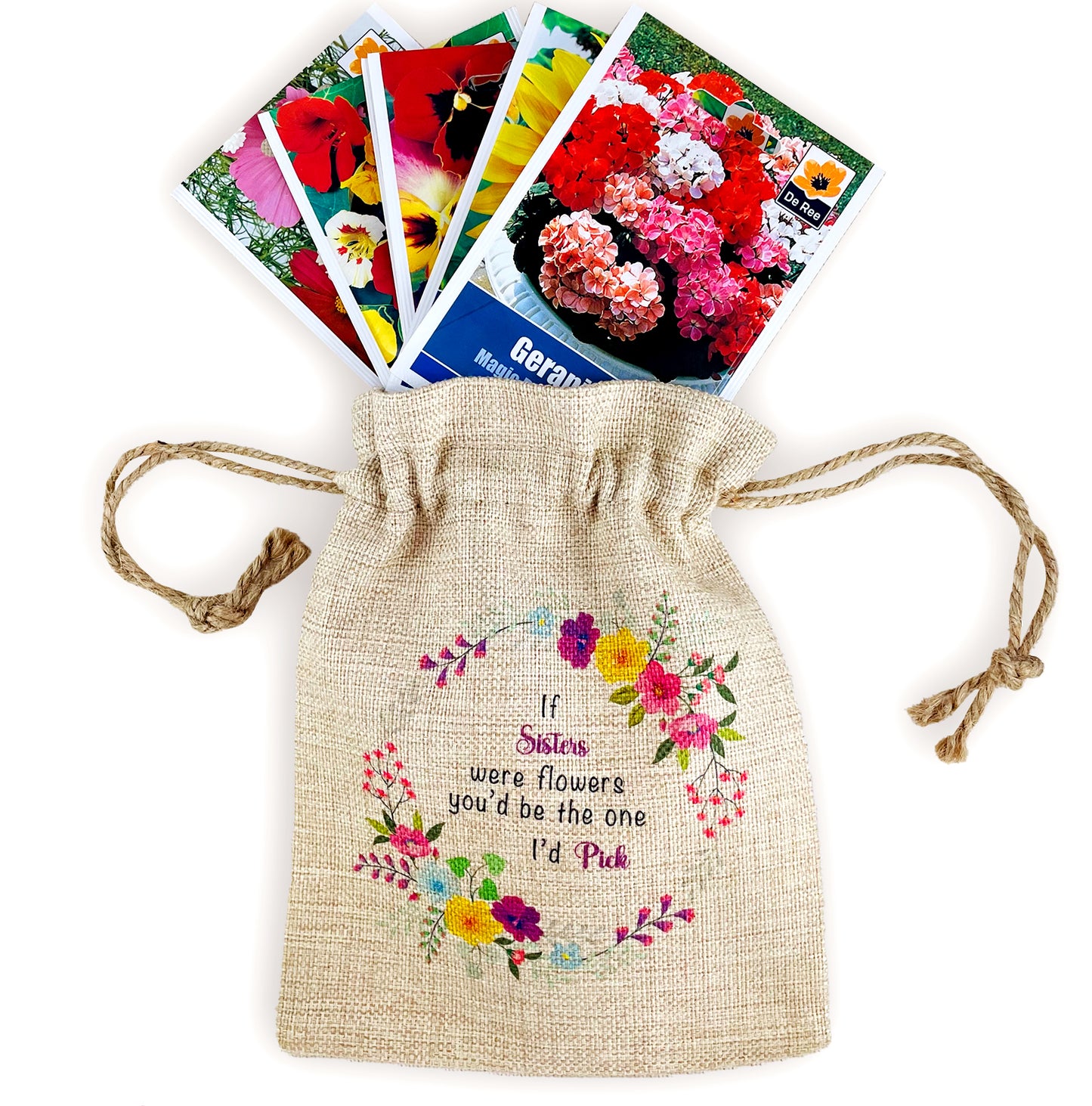 Sister Gift Flower Seed Bag - If Sisters were Flowers You'd be The one I'd Pick - Gardening Gift
