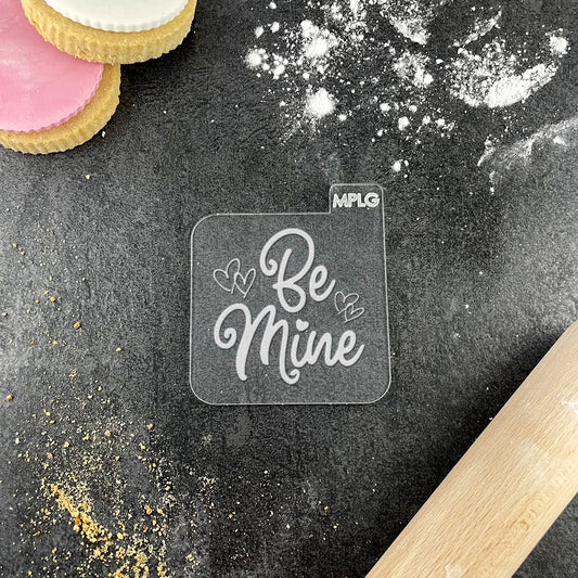 Be Mine Valentine's Day Icing Embosser Stamp Fondant for Biscuits, Cookies, Cupcake Topper Decorations Stencil for Anniversary Love Heart