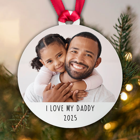 Personalised I Love My Mummy/Daddy Bauble - Acrylic Photo