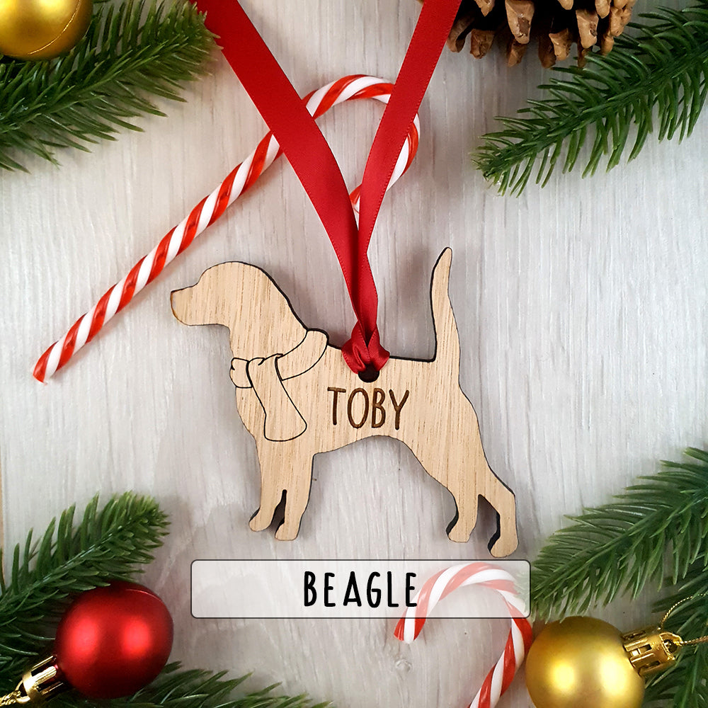 Personalised Dog Christmas Tree Decoration - Over 80+ Breeds!