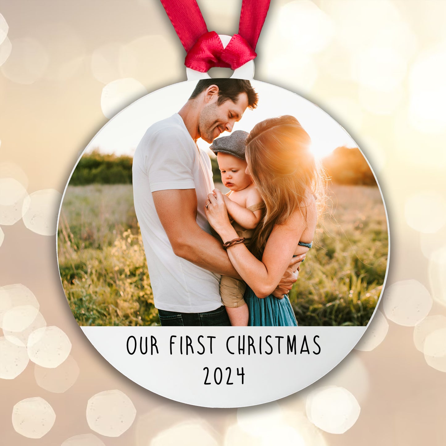 Personalised Our First Christmas Bauble - Acrylic Photo