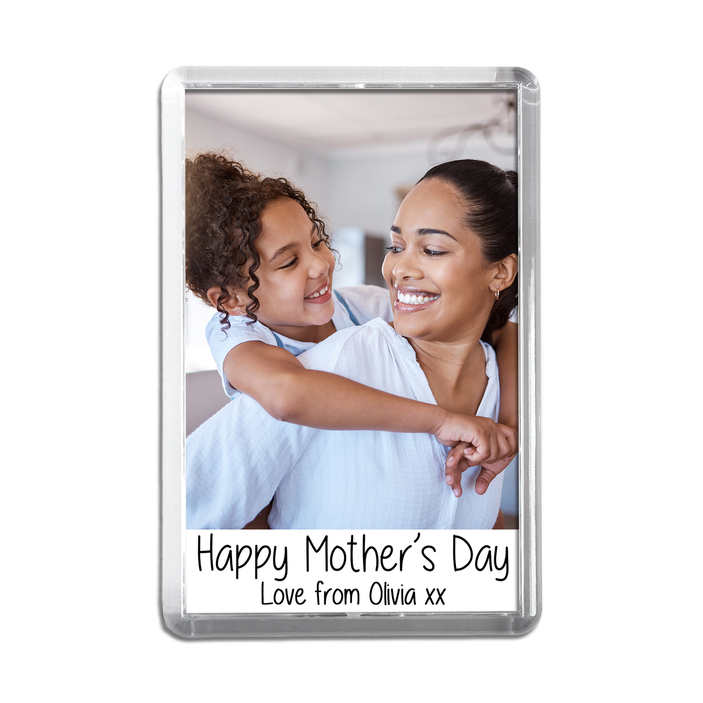 Personalised Happy Mother's Day Love From Name Magnet - Mother's Day Personalised Photo Magnet - Any photo - Jumbo X Large 70mm x 45mm Fridge Magnet