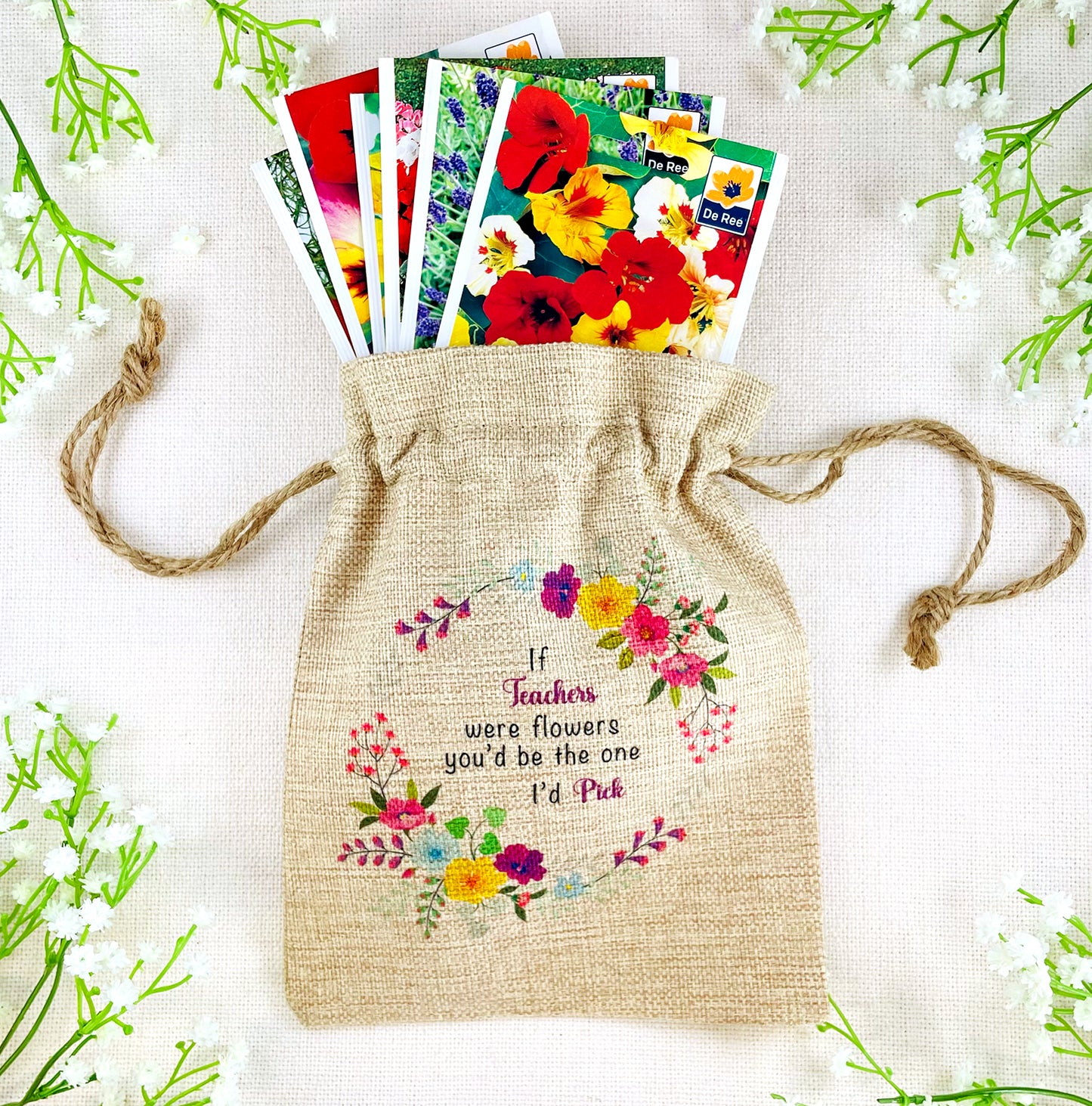 Teacher Gift Flower Seed Bag - If Teachers were Flowers You'd be The one I'd Pick - Gardening Gift